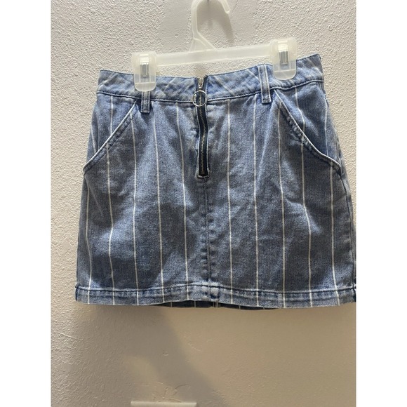 PacSun Dresses & Skirts - PacSun vintage Women's Size 27 Blue White Pinstripe Denim Mini Skirt Y2K Casual